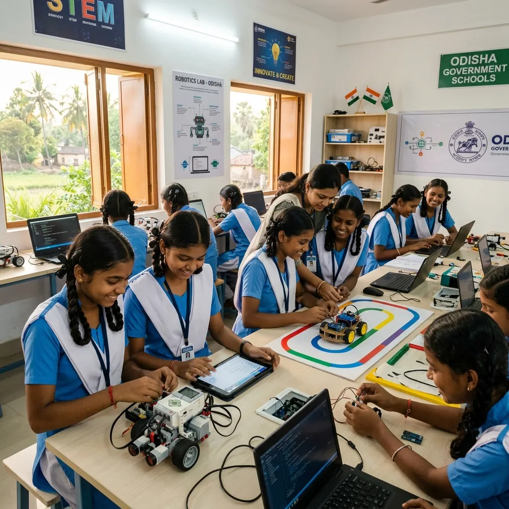 Odisha government school students in innovation lab