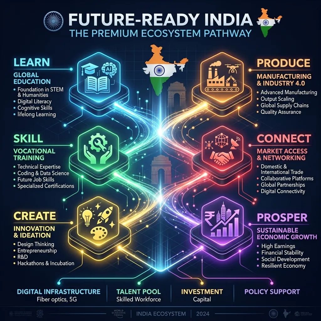 Ecosystem infographic showing Learn to Prosper pathway